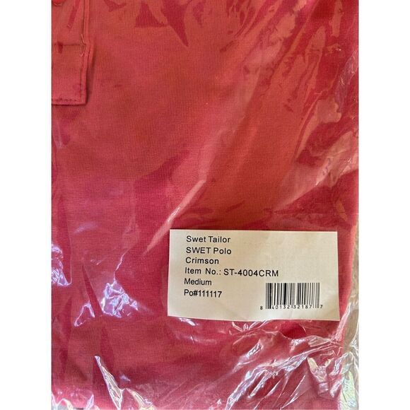 NWT Swet Tailor All-In Polo In Crimson Size Medium - Picture 4 of 4